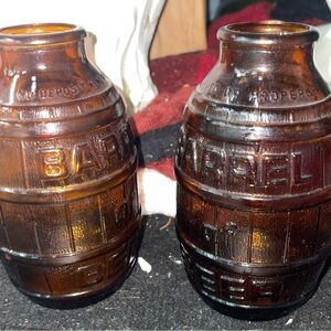 Vintage Brown Barrel of Beer Drink Glasses (2) from 1972